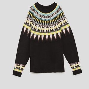 Zara fair isles sweater size s
